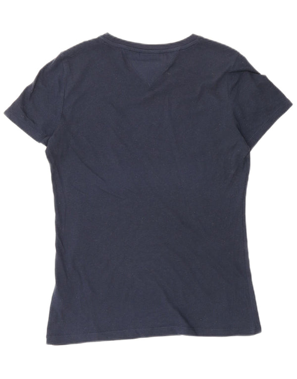 Tricou grafic Tommy Hilfiger pentru femei Top UK 10 mic Bumbac bleumarin