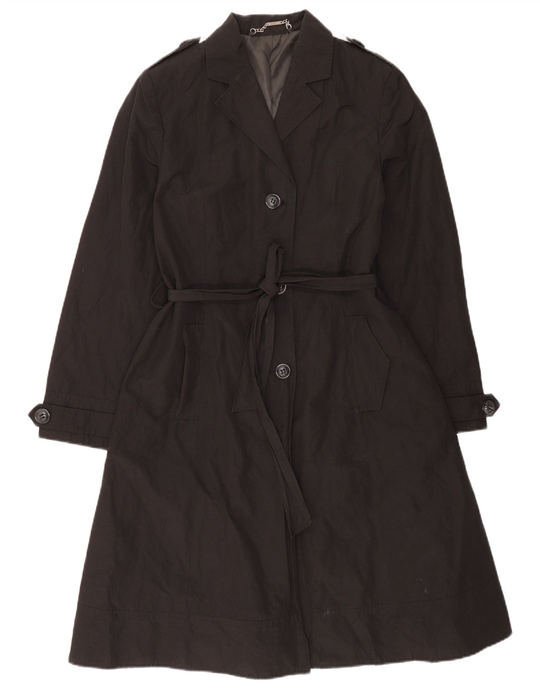 Trenci pentru femei Laura Ashley UK 14 bumbac mediu negru