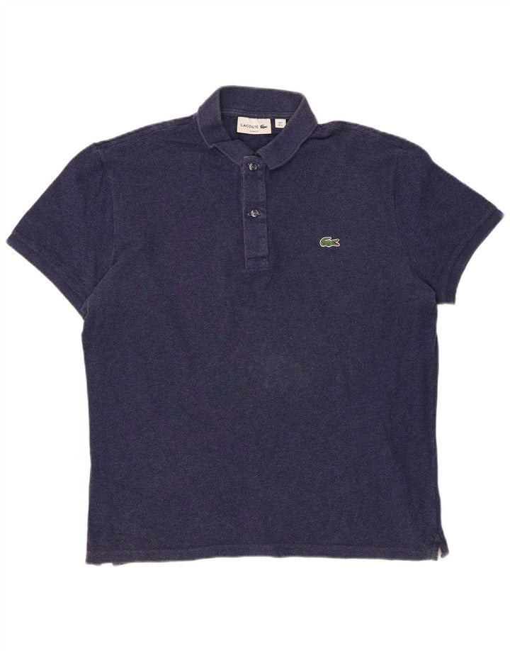 Tricou polo pentru bărbați LACOSTE Slim Fit Mărimea 5 mare, bumbac bleumarin