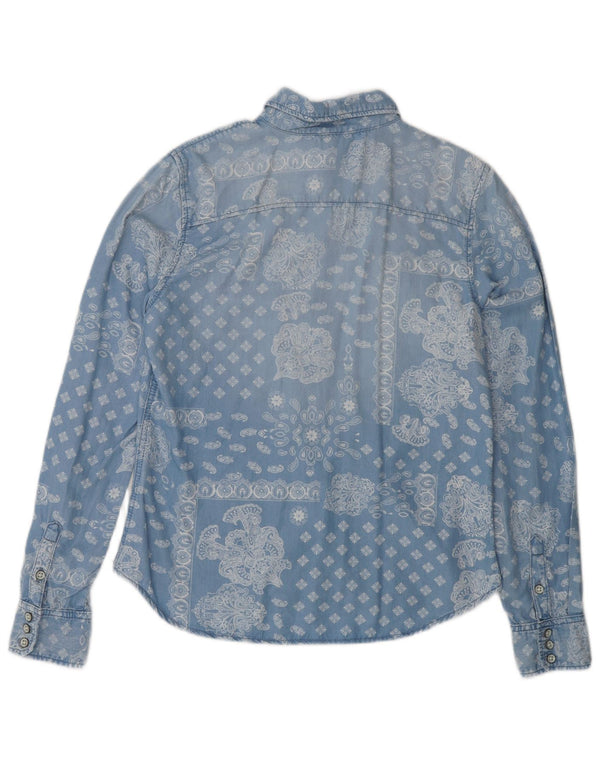 Cămașă de blugi pentru femei PEPE Jeans UK 14 Large Blue Paisley Lyocell