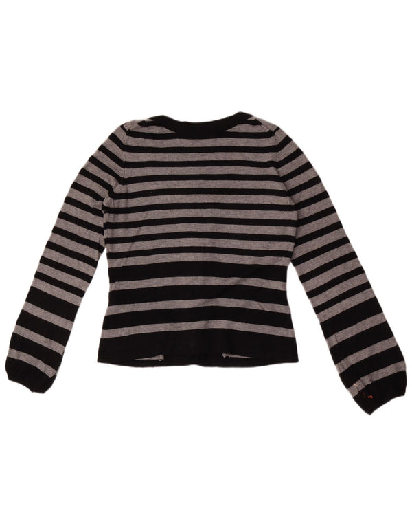Pulover cardigan crop pentru femei Marks & Spencer UK 8 mic, gri cu dungi