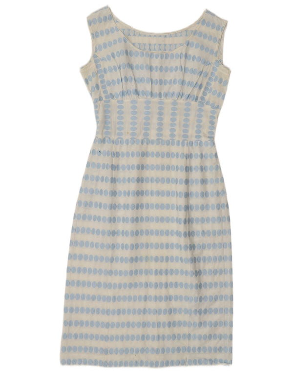 Rochie vintage pentru femei fără mâneci, UK 10, cu buline albe mici