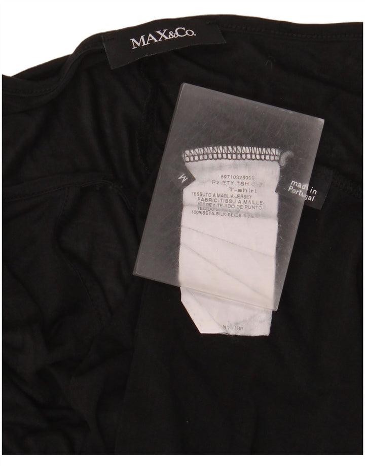 Max & Co. Top pentru femei cu mâneci 3/4 UK 14 Medium Black Silk