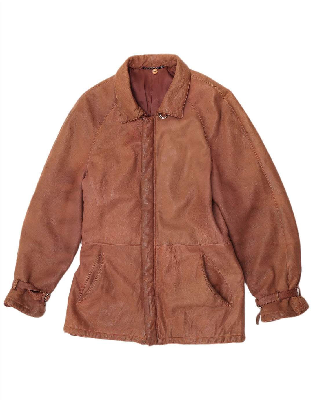 Geacă de piele vintage pentru femei IT 52 2XL maro