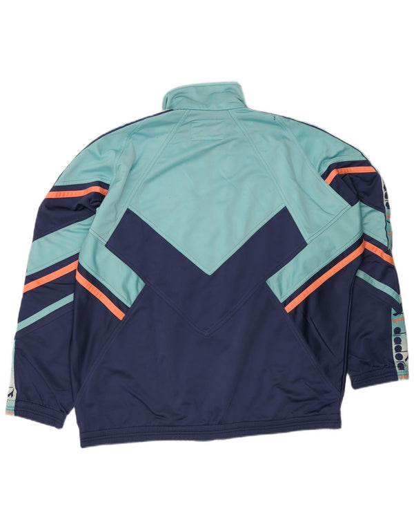 Jachetă de trening grafică Diadora pentru bărbați UK 48 2XL Albastru Colorblock