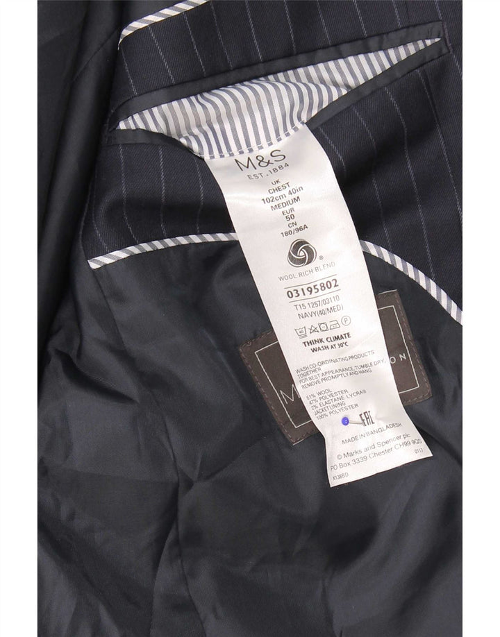 Jachetă pentru bărbați Marks & Spencer UK 40 Medium bleumarin cu dungi