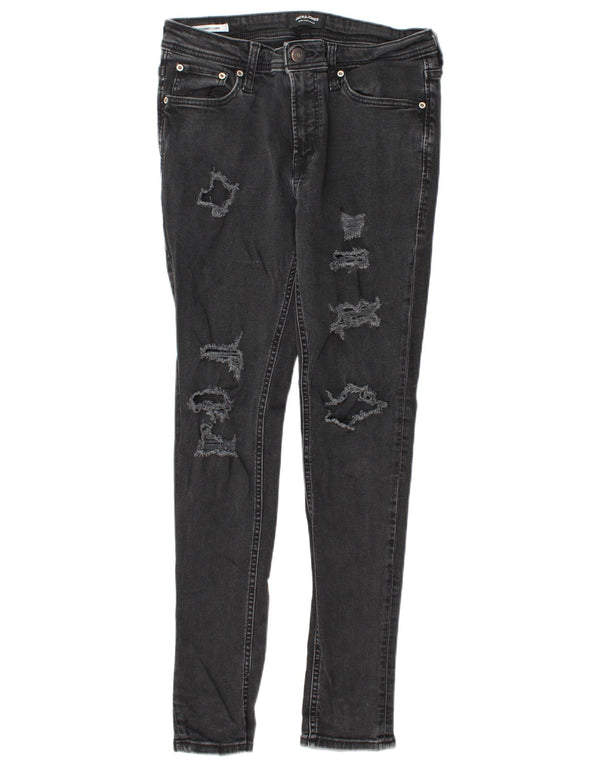 Jack & Jones Mens Liam Distressed Skinny Jeans W31 L32 Black Cotton