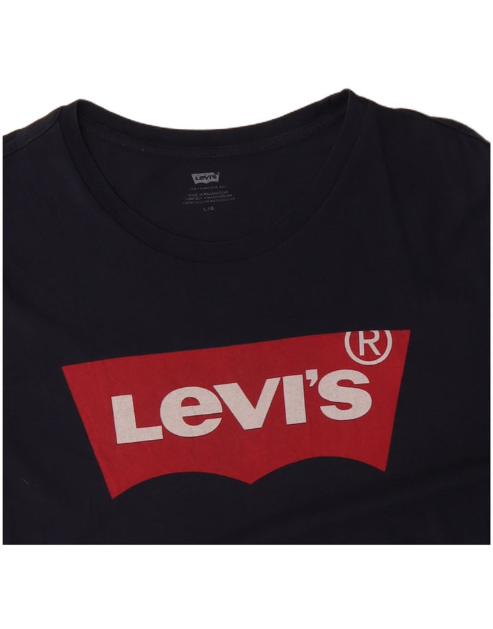 Tricou grafic pentru bărbați LEVI'S Top mare din bumbac bleumarin