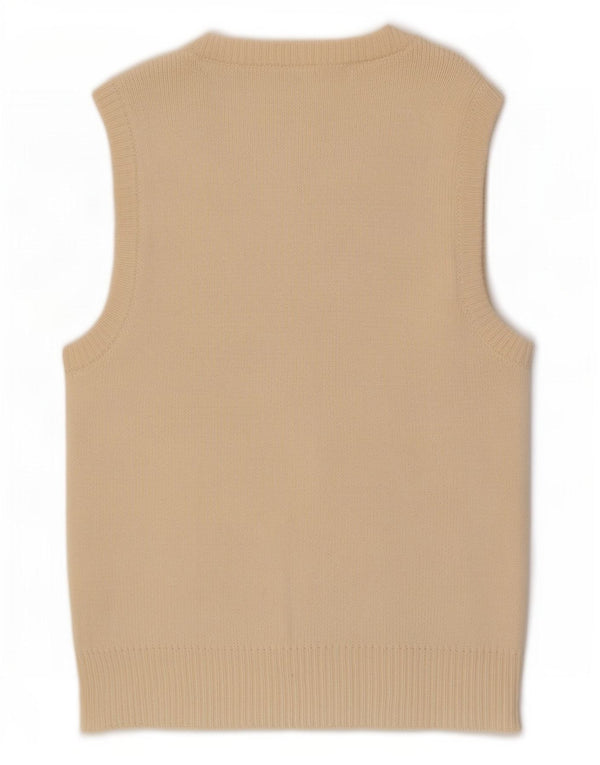 Pulover cardigan fără mâneci pentru femei Zara UK 10 mic, bej, bumbac