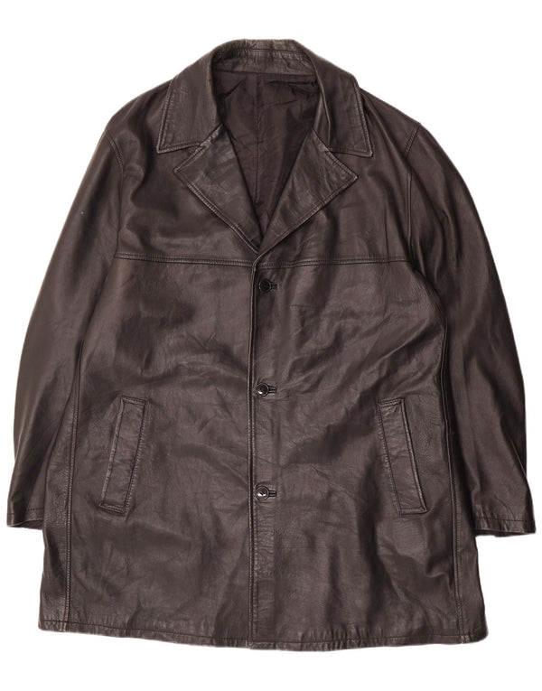 Palton din piele vintage pentru bărbați Mărimea 62 4XL Piele neagră