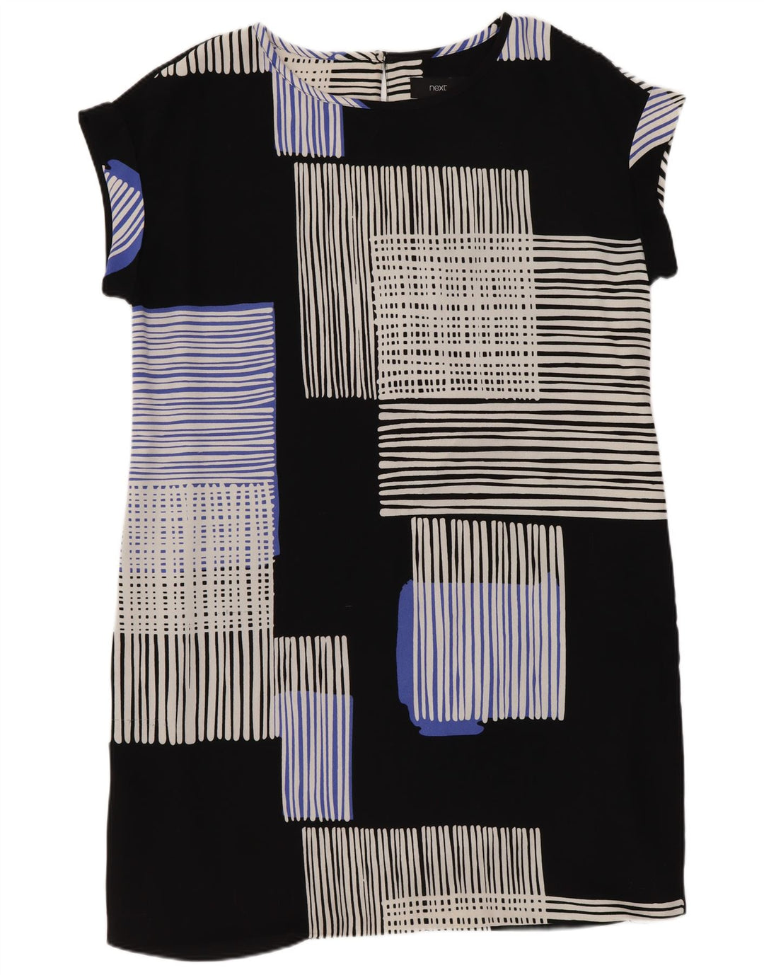 Următoarea Rochie Schimbată Femei UK 14 Mare Poliester Geometric Negru