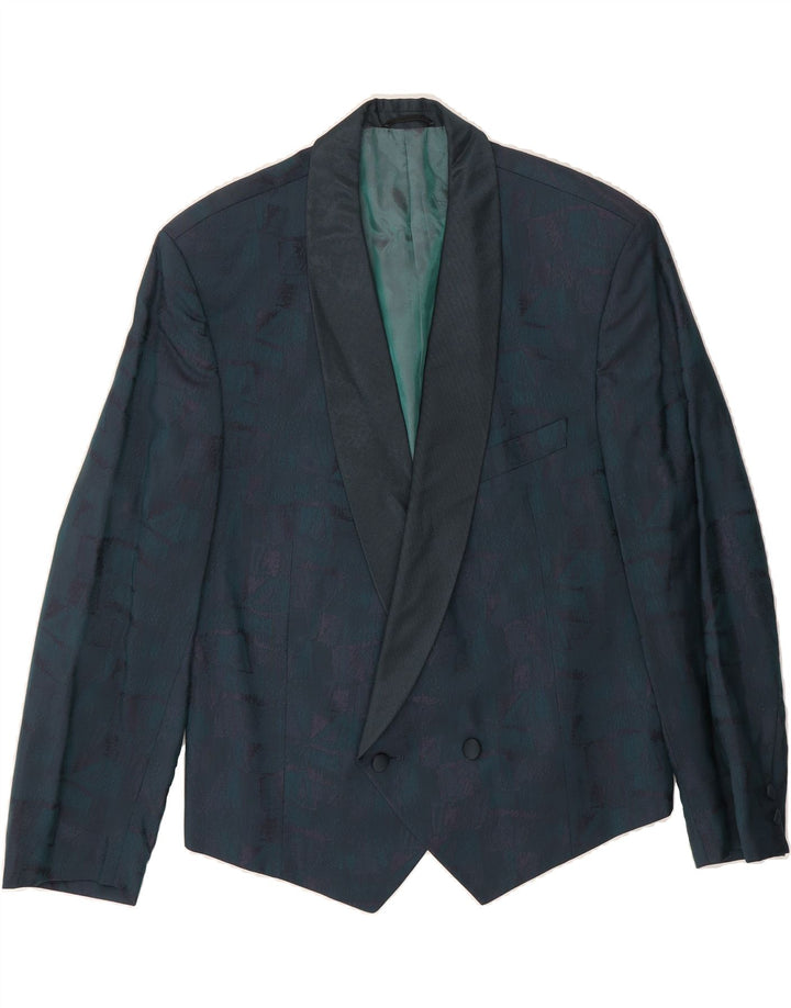 WILVORST Womens Abstract Pattern Blazer Jacket EU 48 2XL Green Vintage Wilvorst and Second-Hand Wilvorst from Messina Hembry 