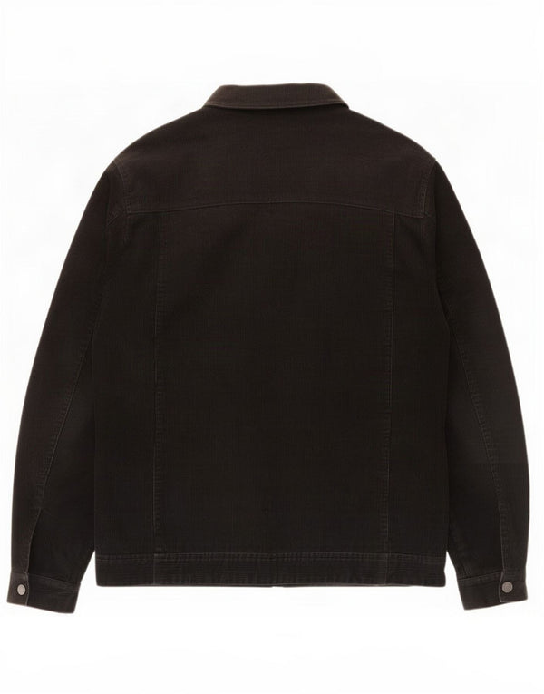Jachetă vintage pentru bărbați din velur UK 40, mare, negru, bumbac
