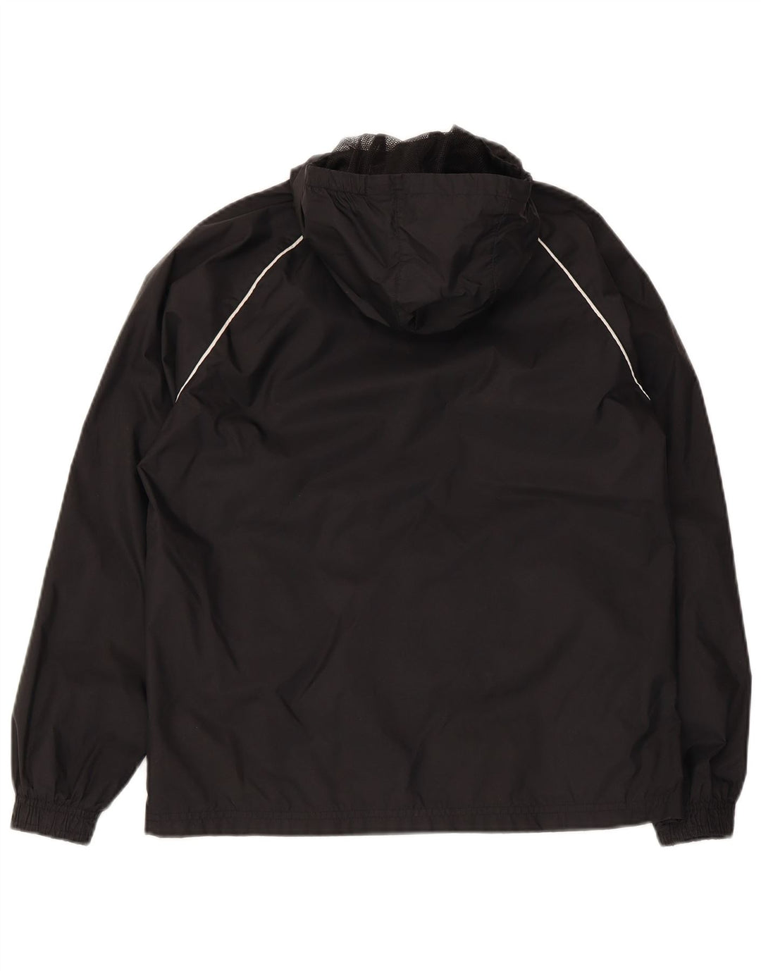Jachetă de ploaie cu glugă Adidas pentru băieți 11-12 ani, poliester negru