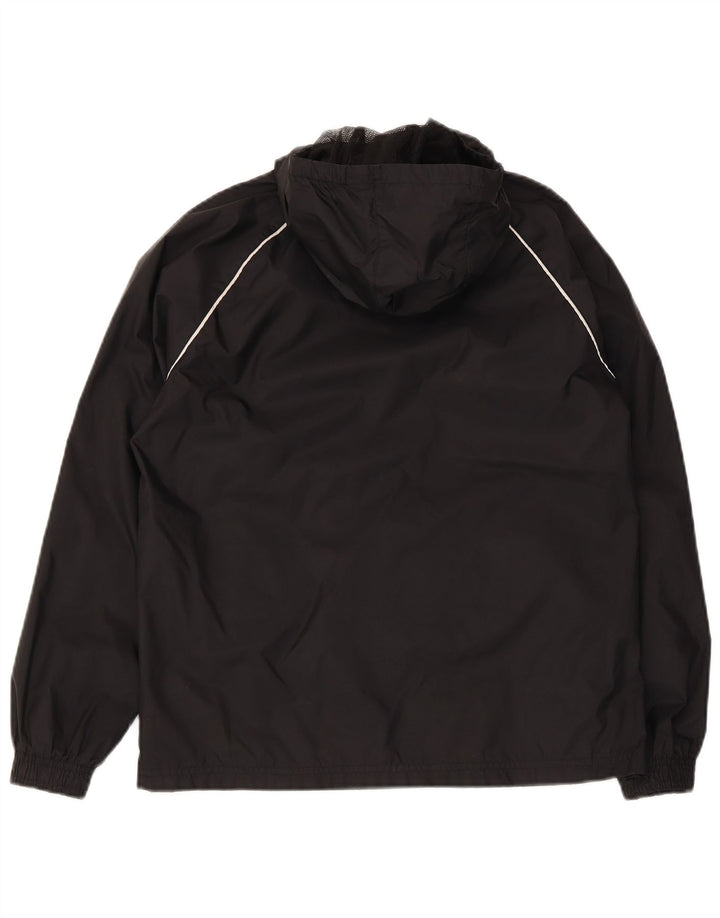 Jachetă de ploaie cu glugă Adidas pentru băieți 11-12 ani, poliester negru