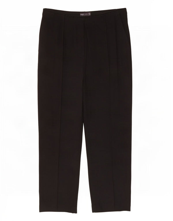 Pantaloni drepti Capri pentru femei Marks & Spencer UK 14 Large W30 L23 Black