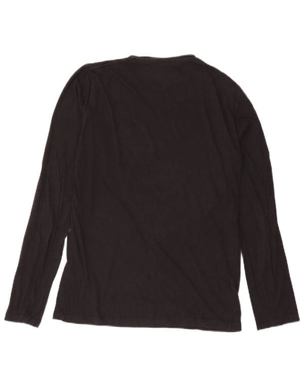 Trussardi Jeans Top grafic pentru bărbați cu mânecă lungă, bumbac mediu negru