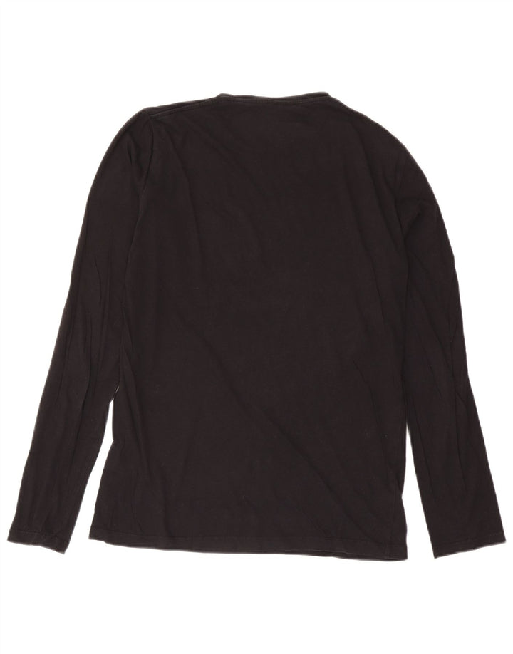 Trussardi Jeans Top grafic pentru bărbați cu mânecă lungă, bumbac mediu negru