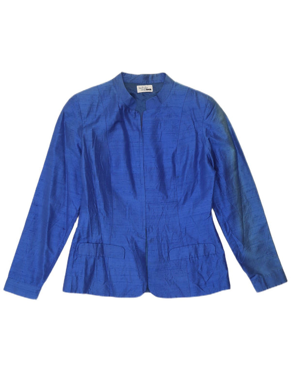 Blazer Vintage pentru femei UK 12 Medium Blue Silk