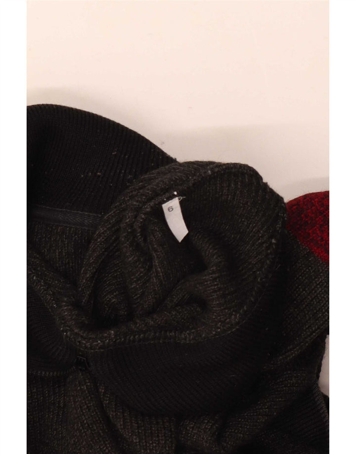 Pulover Vintage pentru bărbați, cu fermoar, cu gât, lână nouă, mare, cu dungi