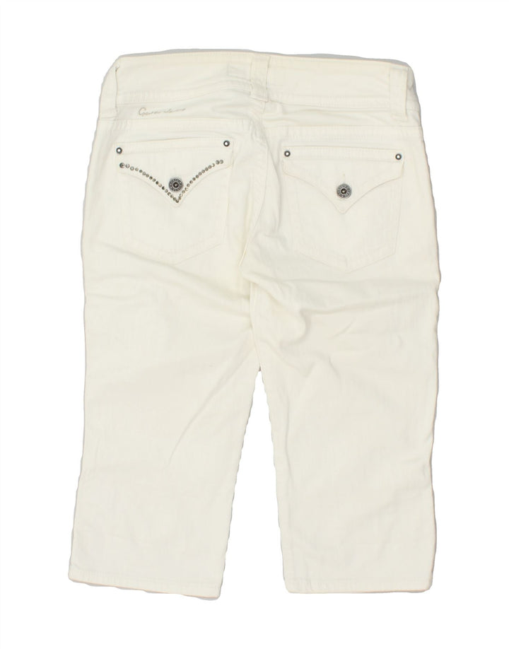 GUESS Womens Capri Trousers W28 Medium Off White Cotton Vintage Guess and Second-Hand Guess from Messina Hembry 