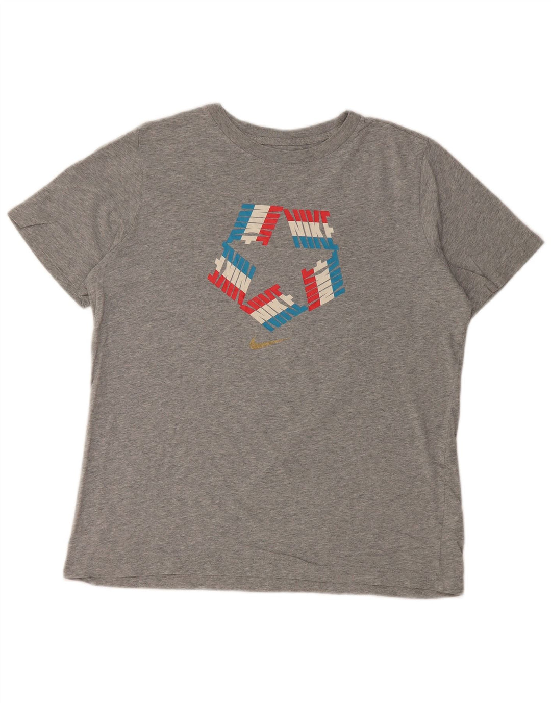 Tricou grafic NIKE pentru femei, cu ajustare standard, UK 18 XL, bumbac gri