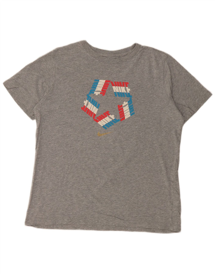 Tricou grafic NIKE pentru femei, cu ajustare standard, UK 18 XL, bumbac gri