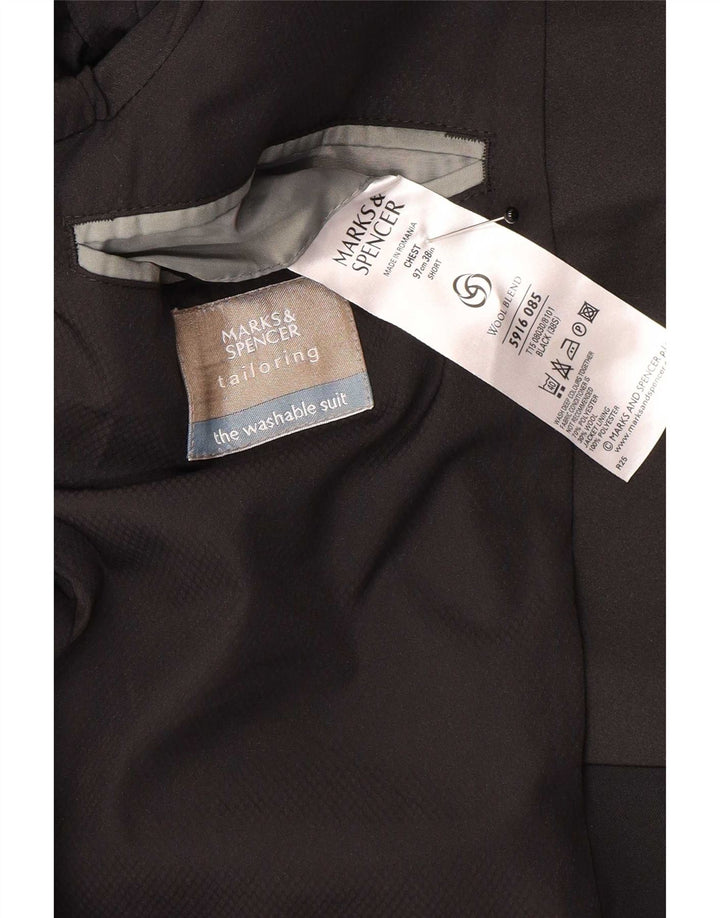 Jachetă pentru bărbați Marks & Spencer cu 1 buton Marea Britanie 38 Lână neagră medie