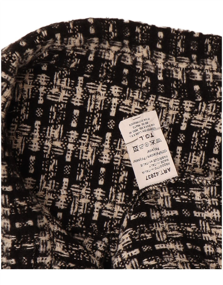 Cămașă Vintage pentru femei, tricot, UK 16, mare, poliester cu carouri negru