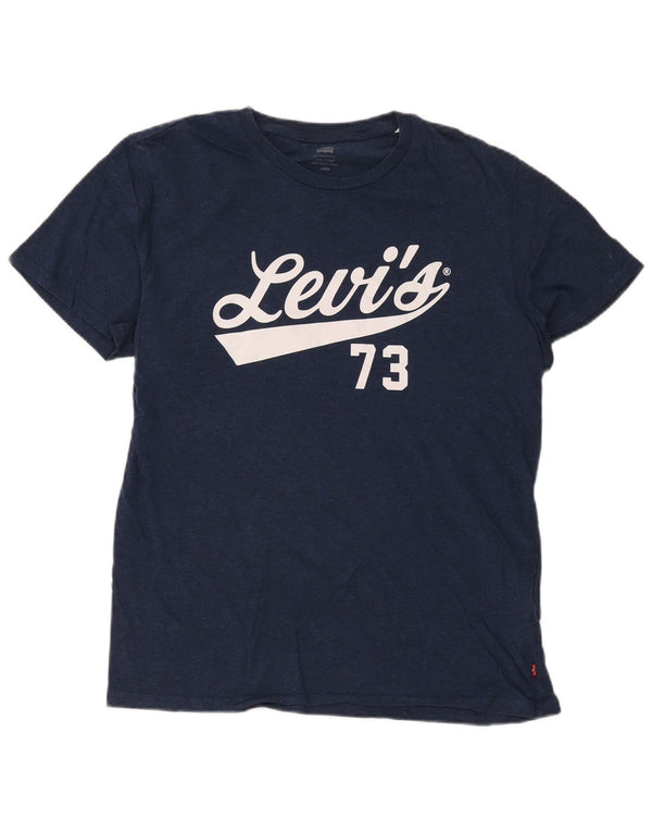 Tricou grafic pentru bărbați Levi's Top mare din bumbac bleumarin