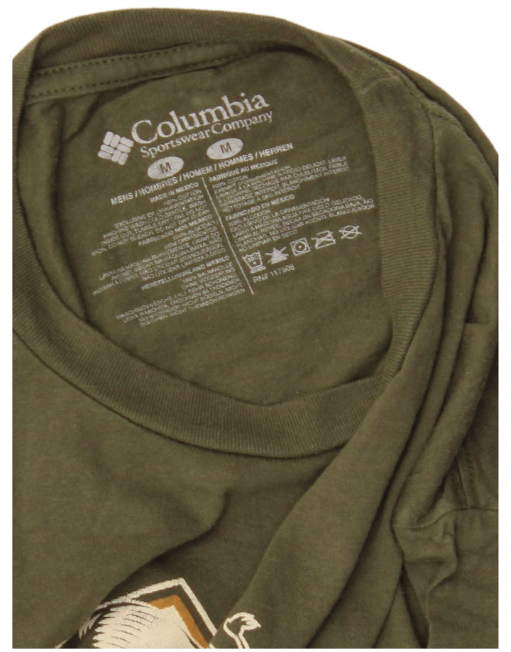 Tricou grafic Columbia pentru bărbați Top din bumbac verde mediu
