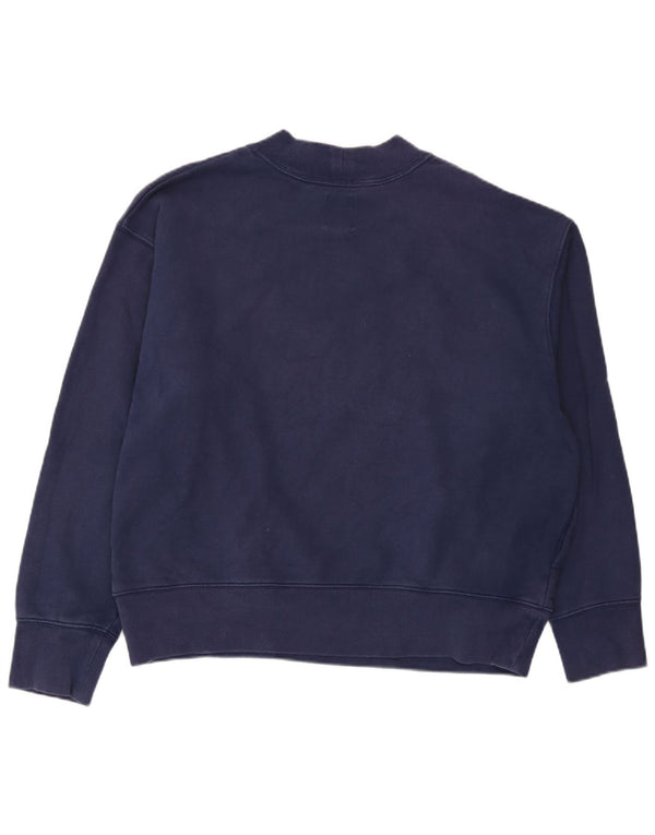 Pulover cu grafic pentru femei Gap UK 16 mare bumbac bleumarin