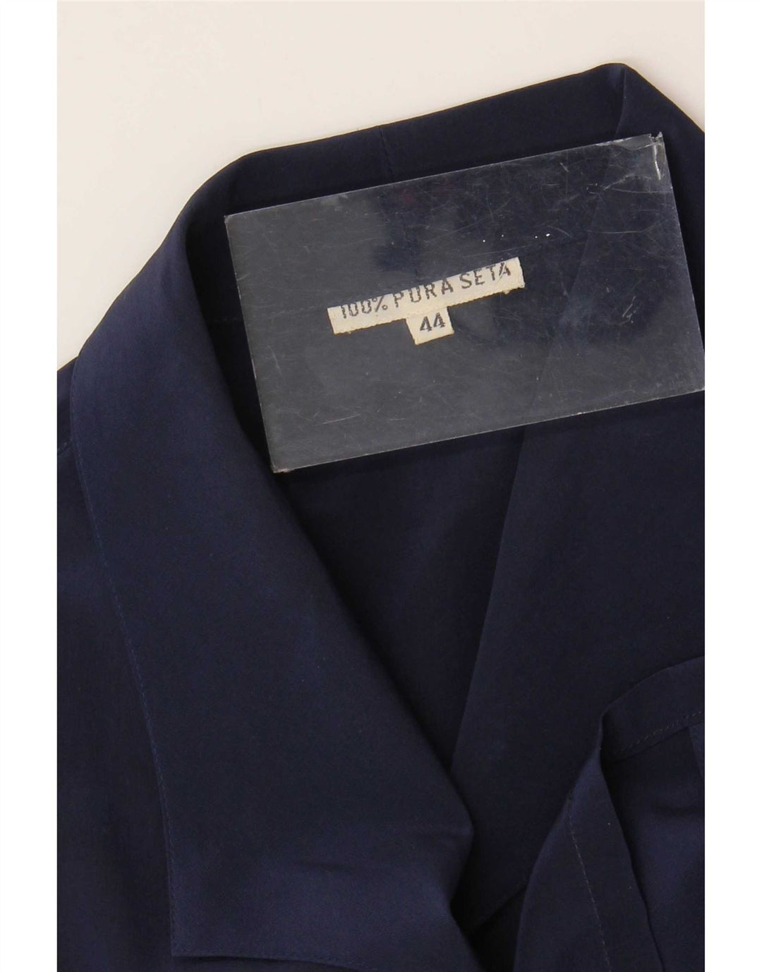 Bluză Cămașă Vintage Femei IT 44 Medium Bleumarin Mătase