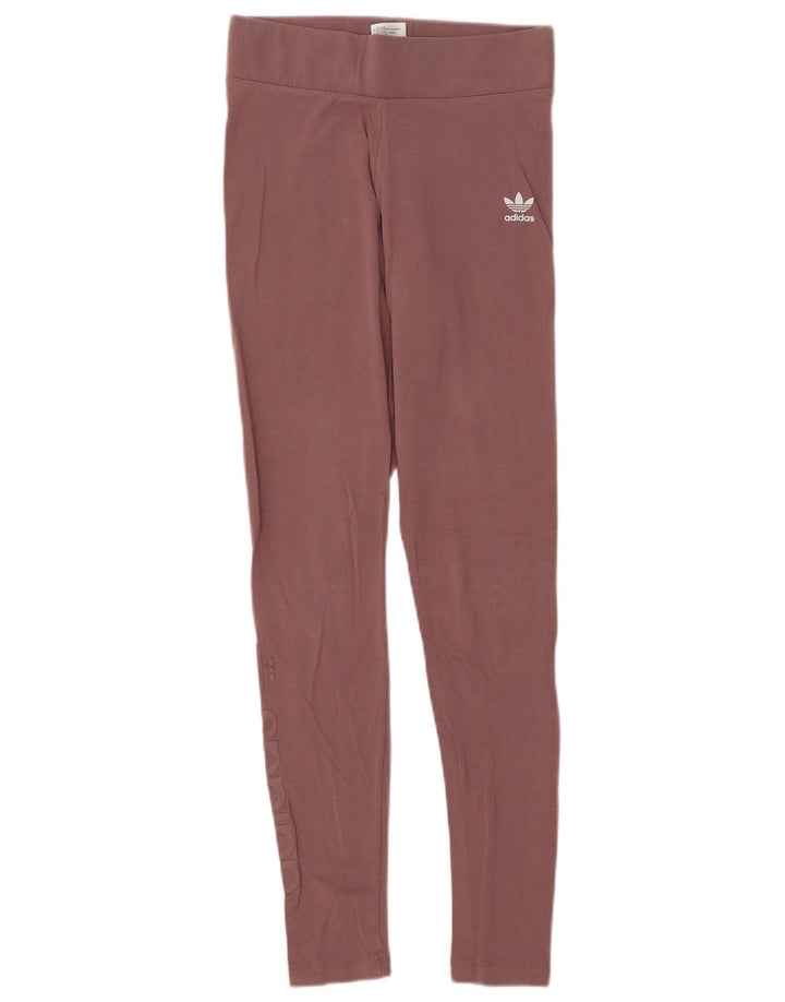 Leggings pentru femei Adidas UK 10 mic maro bumbac