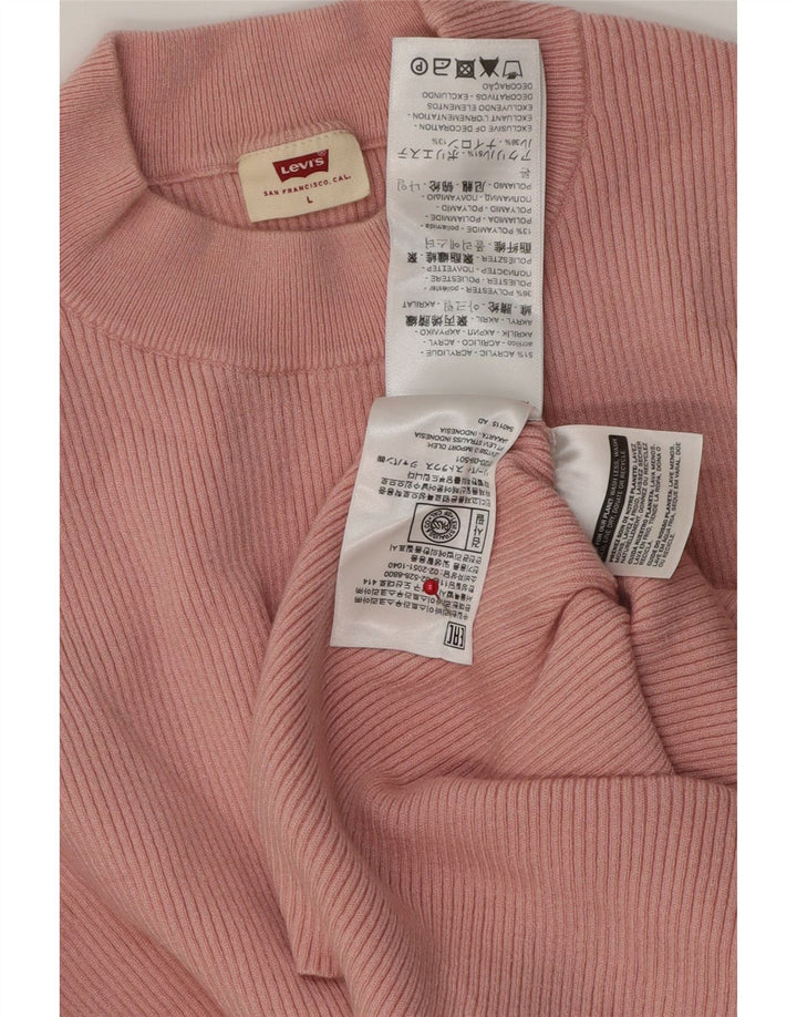 Crop Top pentru femei Levi's cu mânecă lungă UK 16, mare, roz acrilic
