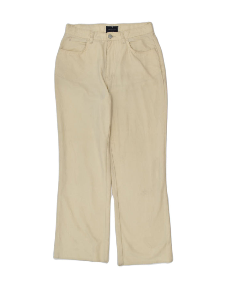 TRUSSARDI Womens Bootcut Casual Trousers W28 L27 Beige Polyester | Vintage | Thrift | Second-Hand | Used Clothing | Messina Hembry 