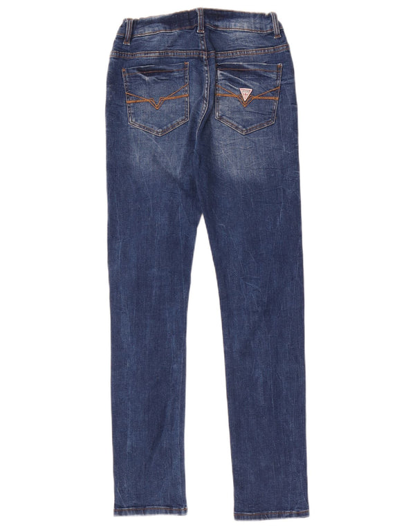 Blugi skinny distressed pentru fete Guess 11-12 ani W24 L28 Albastru