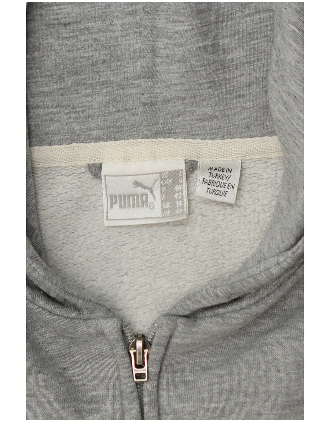 Pulover Puma pentru femei, cu fermoar, UK 14, gri mediu pete