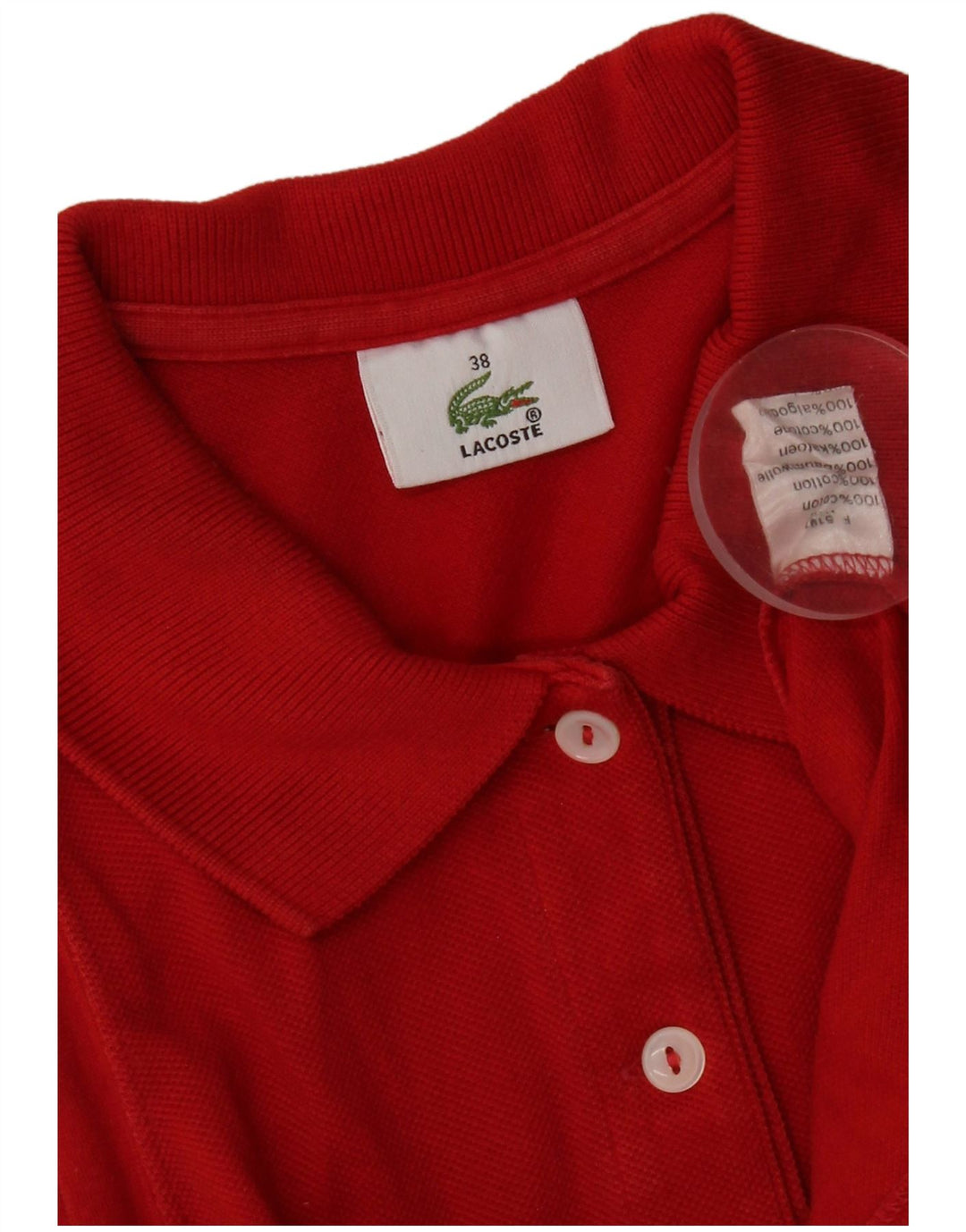 Tricou polo fără mâneci pentru femei Lacoste Mărimea 38 bumbac roșu mediu