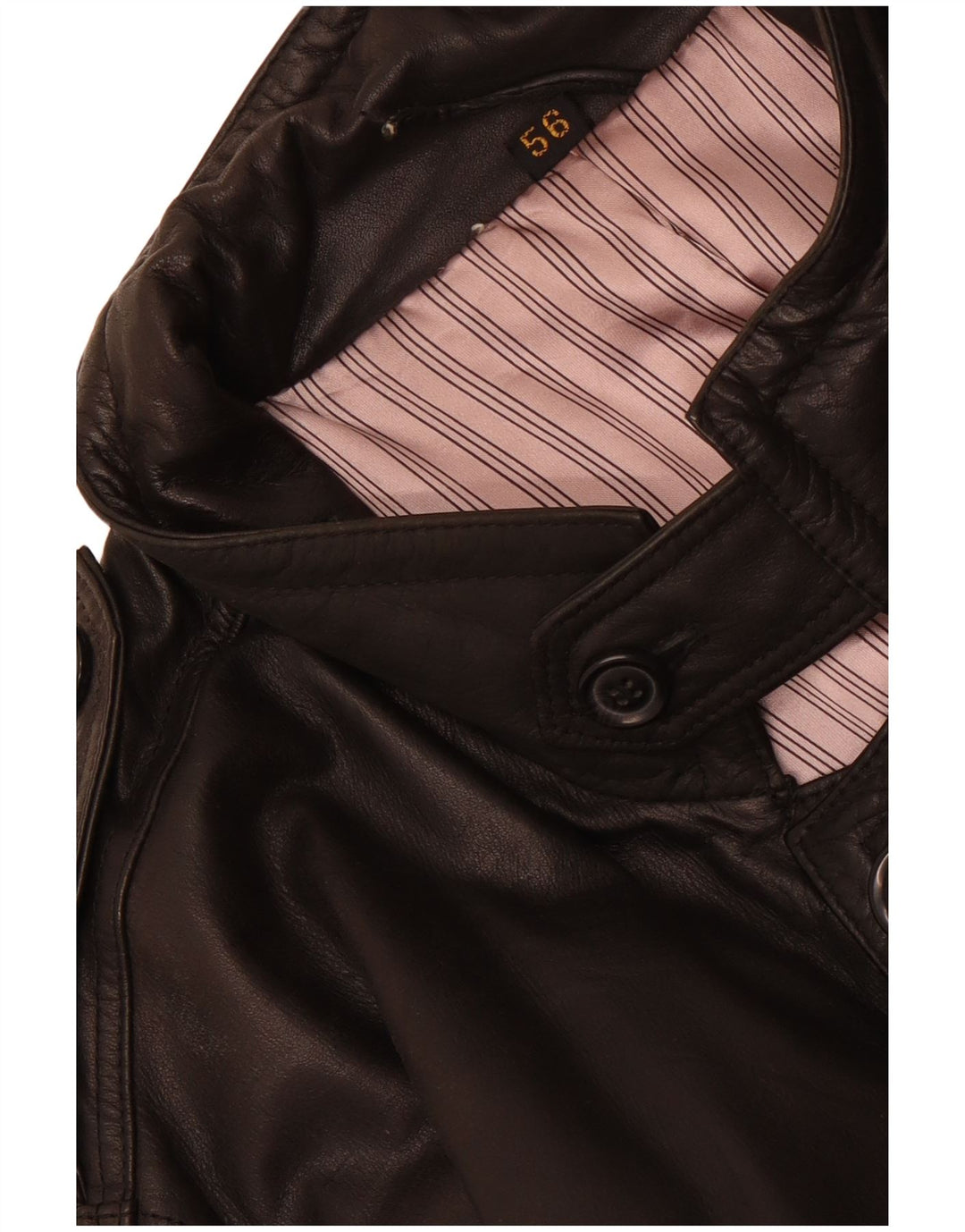 Palton militar din piele vintage pentru bărbați IT 56 3XL negru