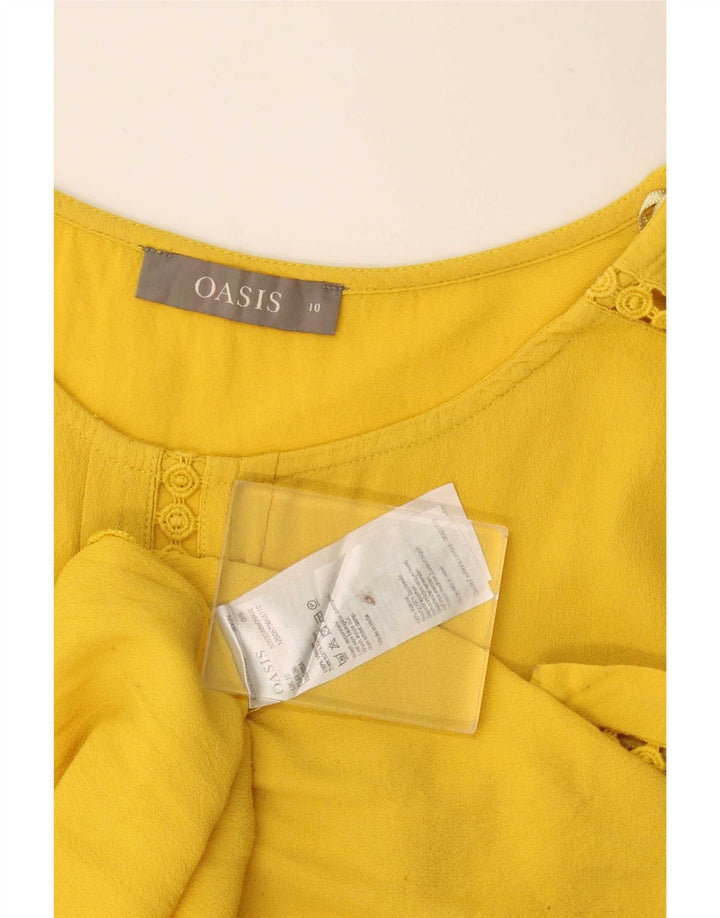 Top cu tunică Oasis pentru femei UK 10 Small Yellow Viscose