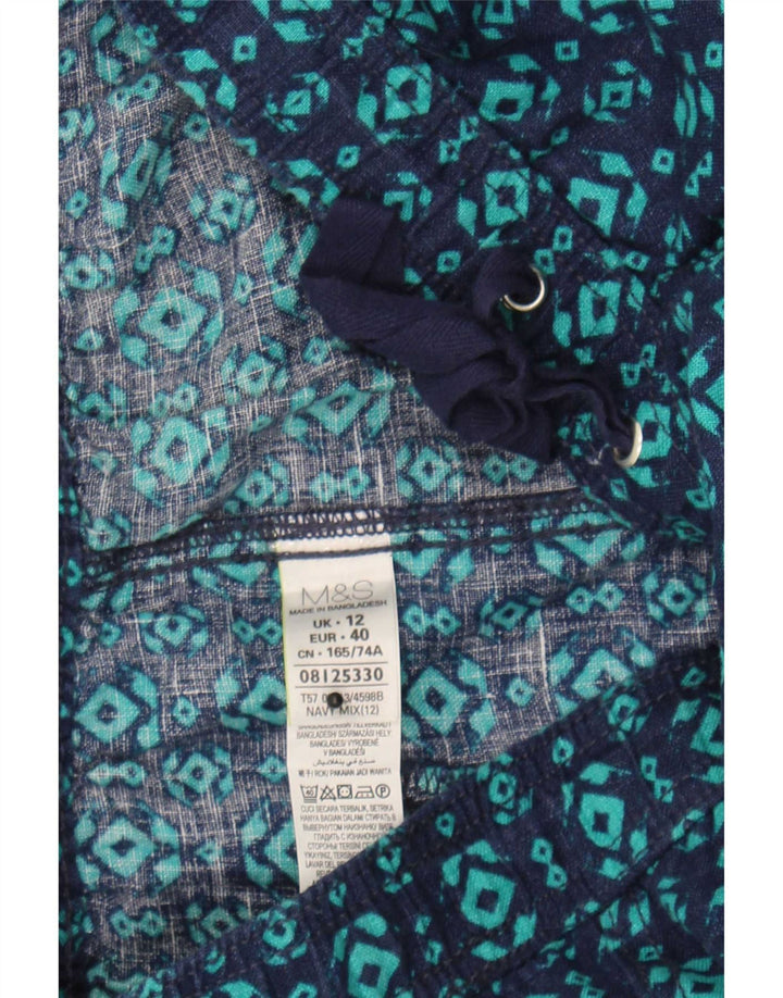 Fustă A-Line pentru femei Marks & Spencer UK 12 Medium W30 Bleumarin Geometric