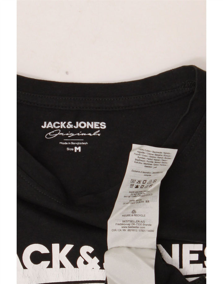 JACK & JONES Tricou grafic pentru bărbați Top mediu din bumbac negru