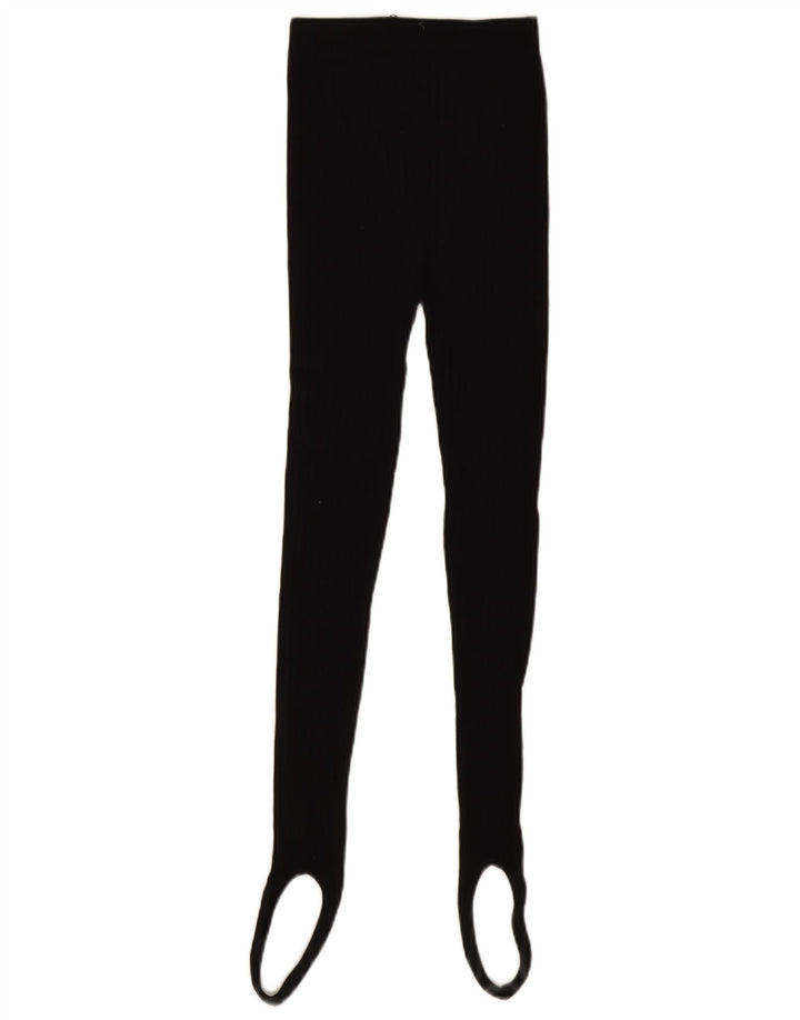 Leggings cu etrier pentru femei Zara UK 12, bumbac mediu negru