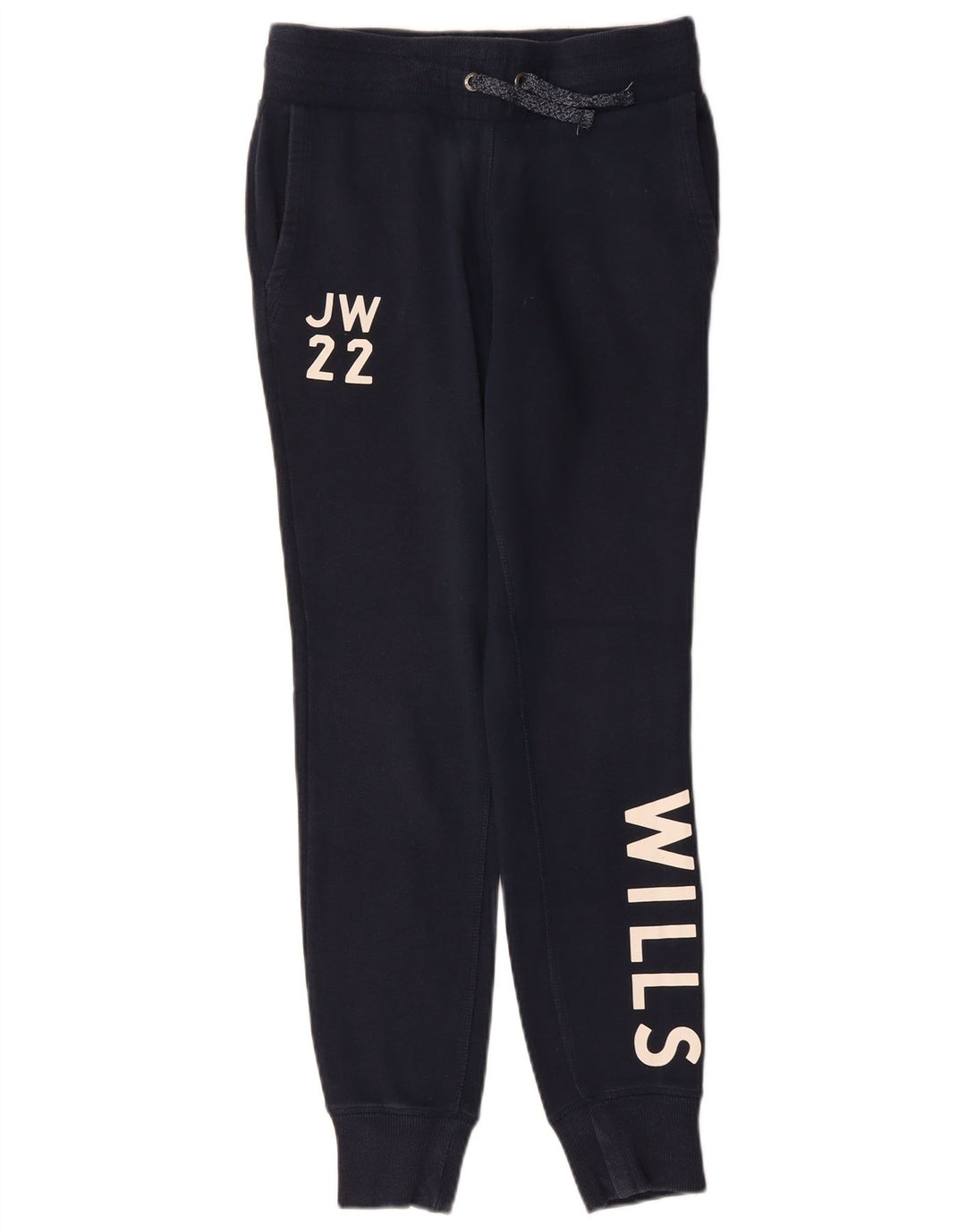 JACK WILLS Pantaloni de trening grafic pentru femei Pantaloni de jogging UK 8 Mic Bleumarin