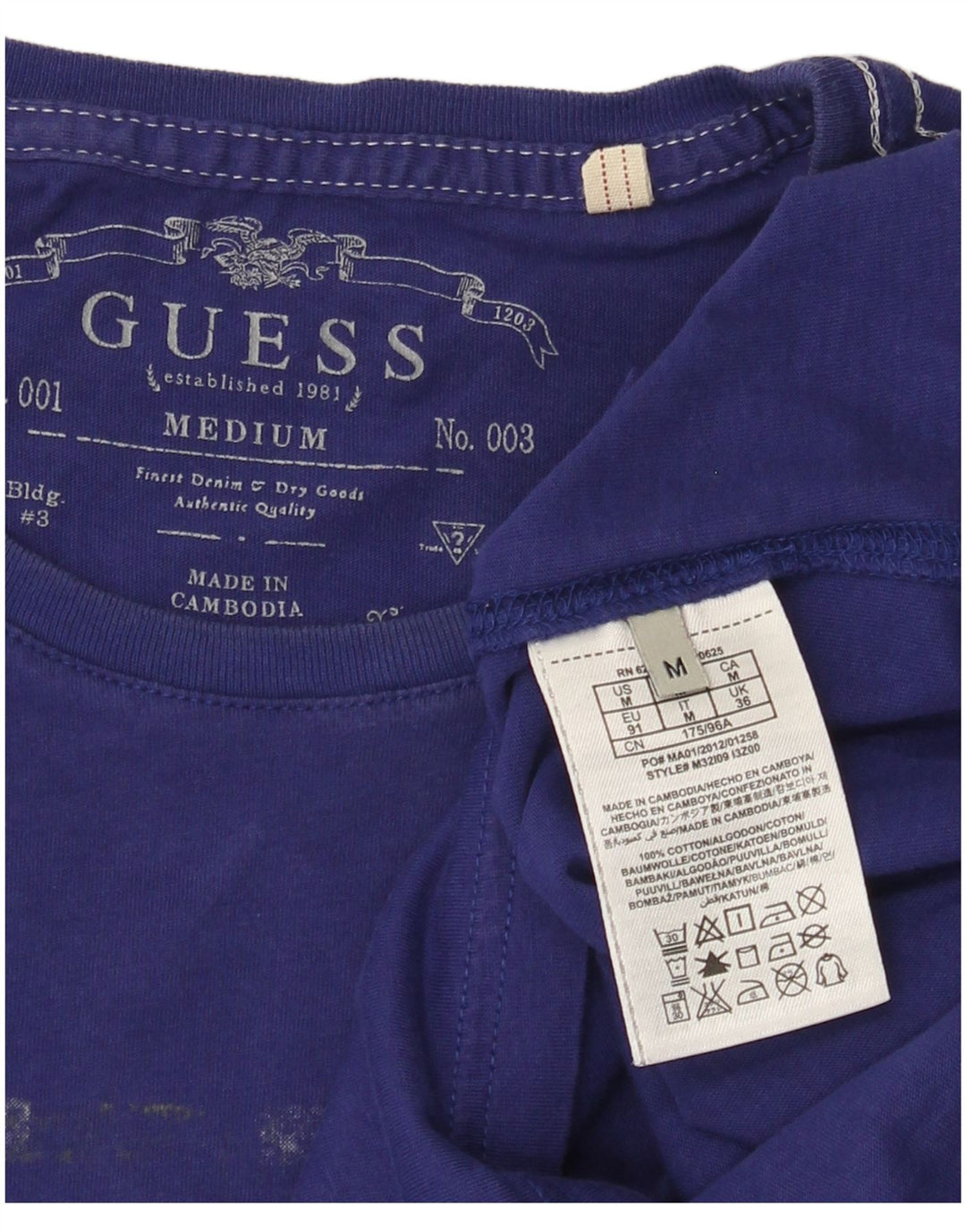 Tricou grafic Guess pentru bărbați Top din bumbac violet mediu
