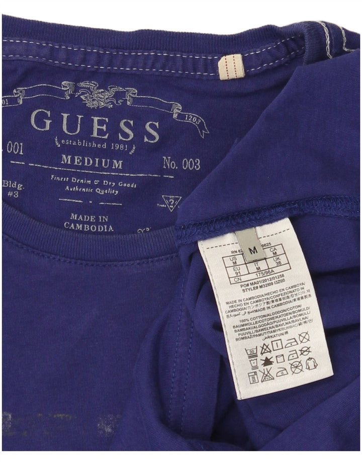 Tricou grafic Guess pentru bărbați Top din bumbac violet mediu