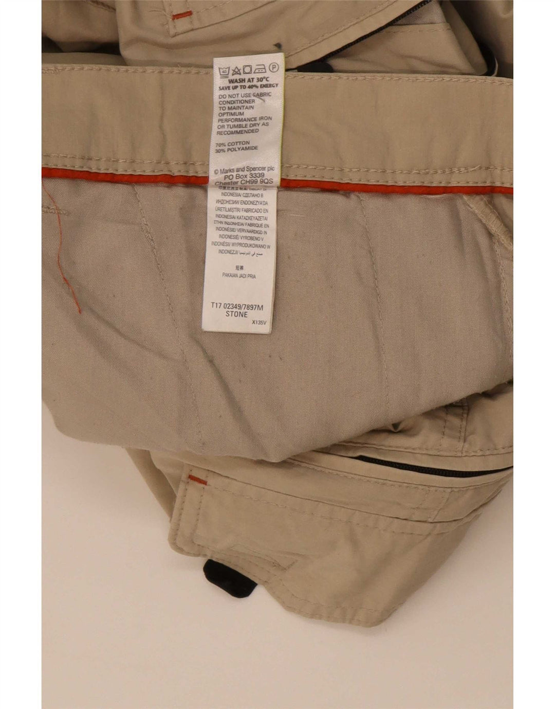 Bermude pentru bărbați Marks & Spencer Cargo W40 XL, bumbac, bej