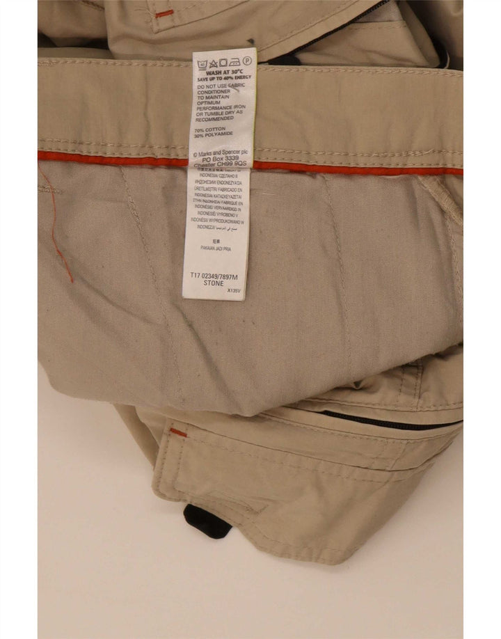 Bermude pentru bărbați Marks & Spencer Cargo W40 XL, bumbac, bej