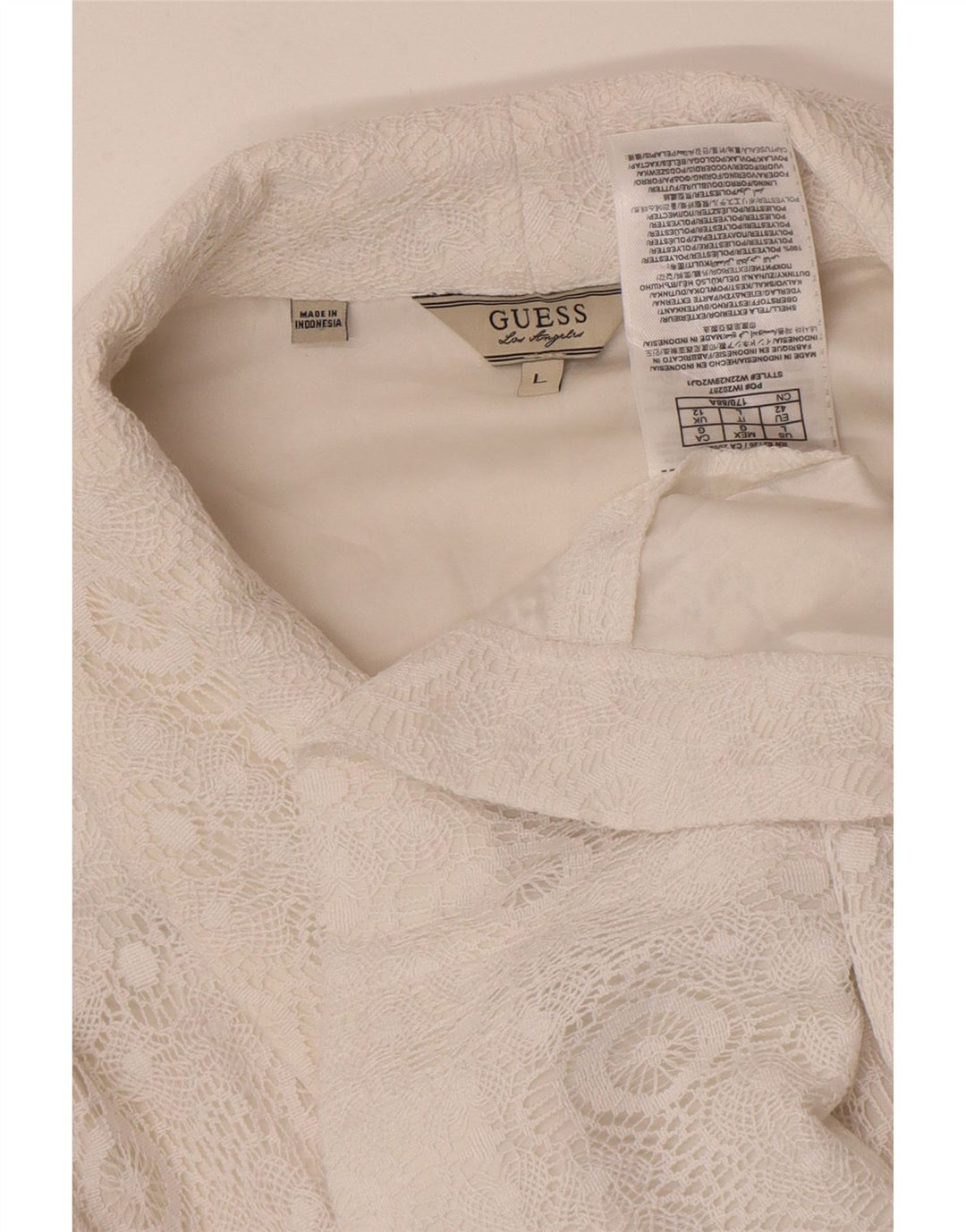 Jachetă Guess pentru femei cu 1 nasture, UK 12, poliester alb mediu